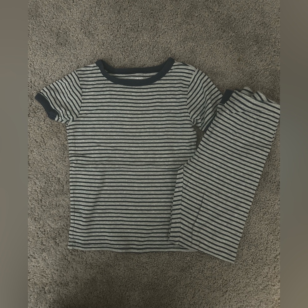 Carter's Navy Striped Pajama Set, Size 7